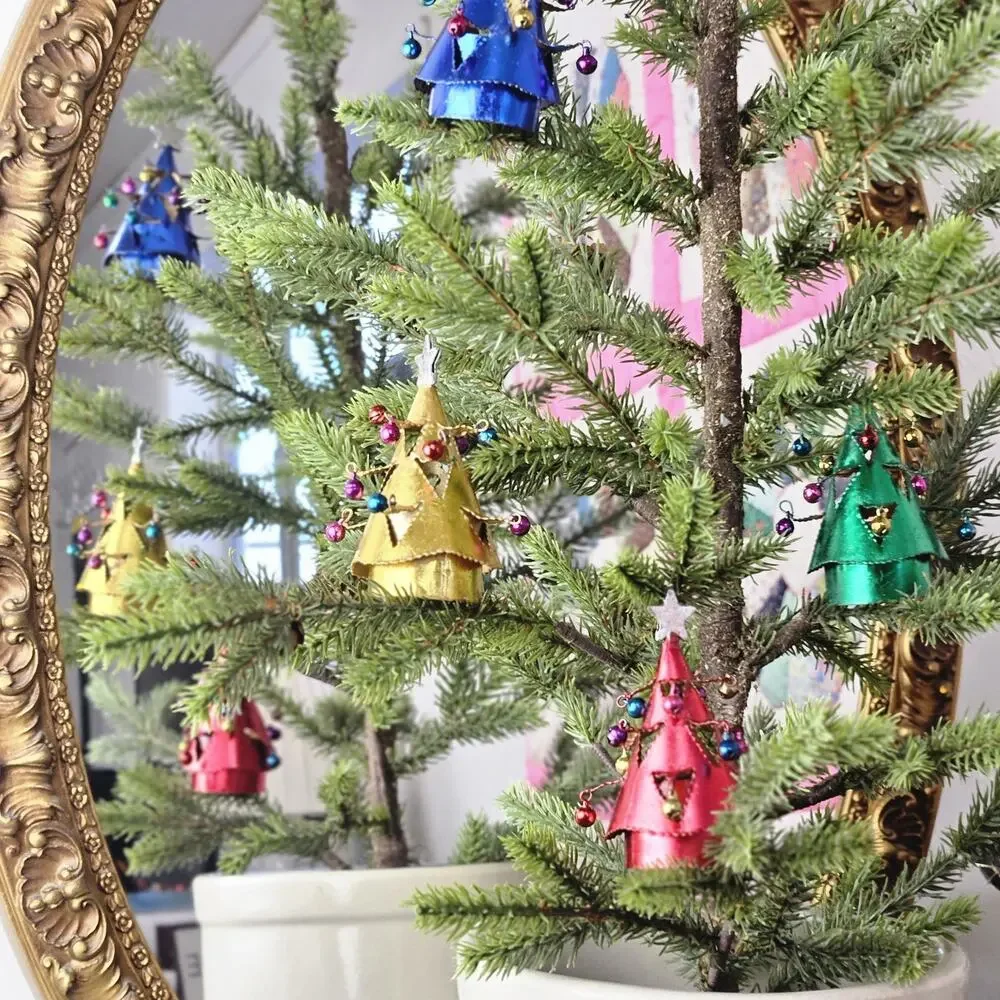 VTG Pier 1 Metal Christmas Tree Place Card Holder Ornament Whimsy Festive 4